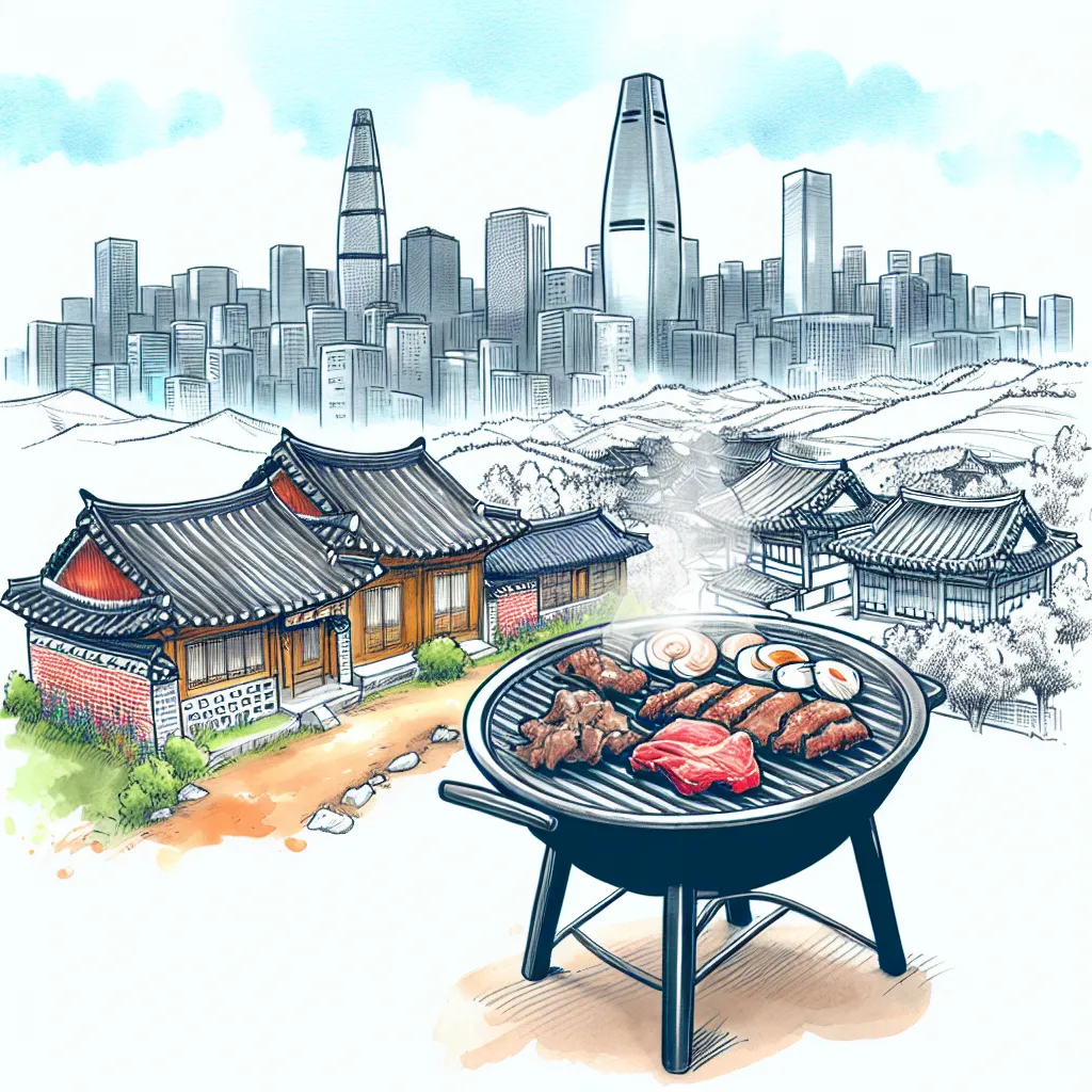 barbacoa coreana a la parrilla de guri a ganggnam